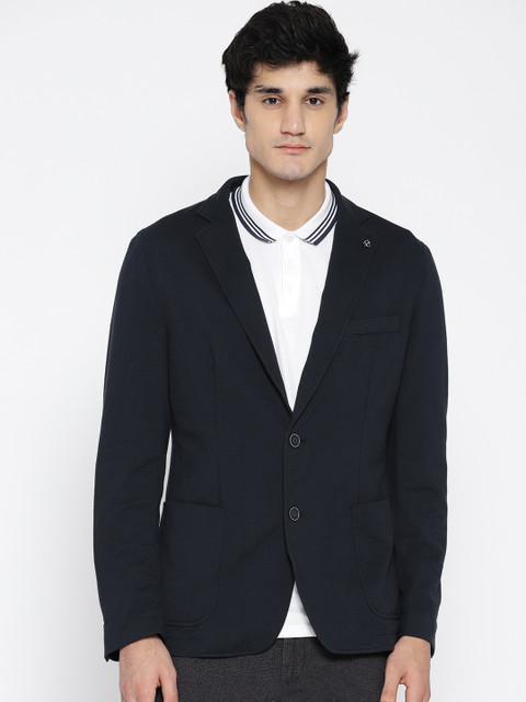 

OVS Navy Blue Regular Fit Single-Breasted Smart Casual Blazer