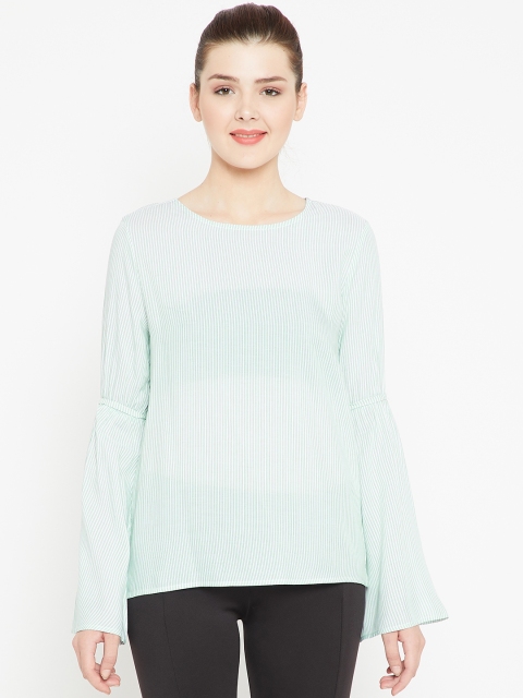 

OVS Women Green & White Striped Top