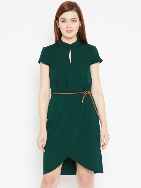 

OVS Women Green Solid A-Line Dress