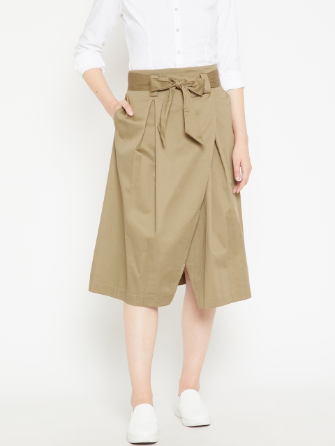 

OVS Beige Solid Wrap Skirt