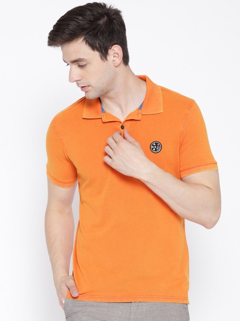 

OVS Men Orange Solid Polo Collar T-shirt