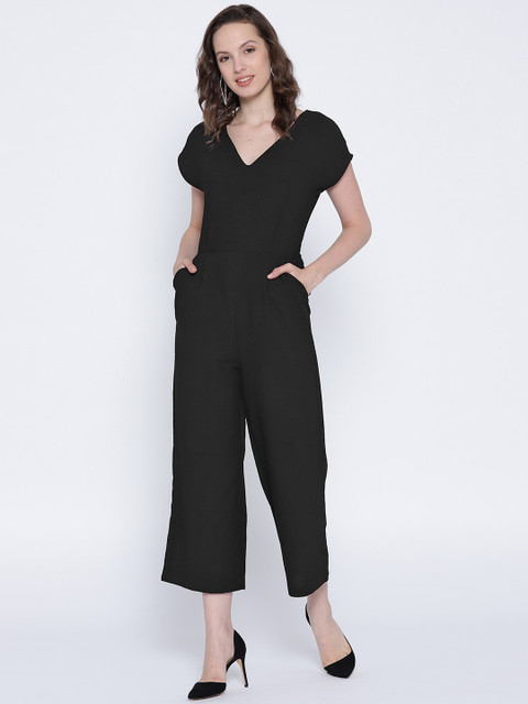 

OVS Black Solid Basic Jumpsuit