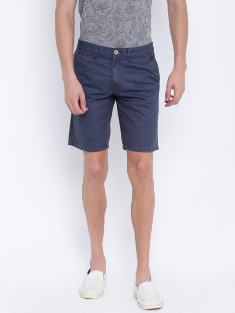 

OVS Men Grey Self-Striped Regular Fit Shorts