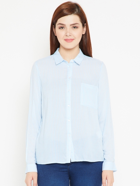 

OVS Women Blue Regular Fit Solid Casual Shirt