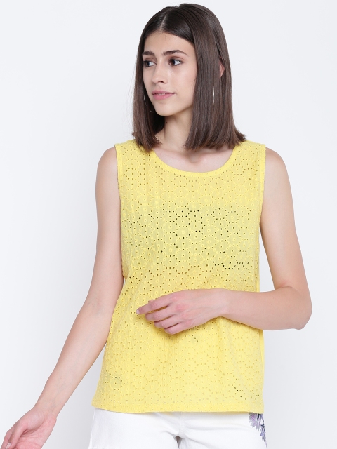 

OVS Women Yellow Solid Top