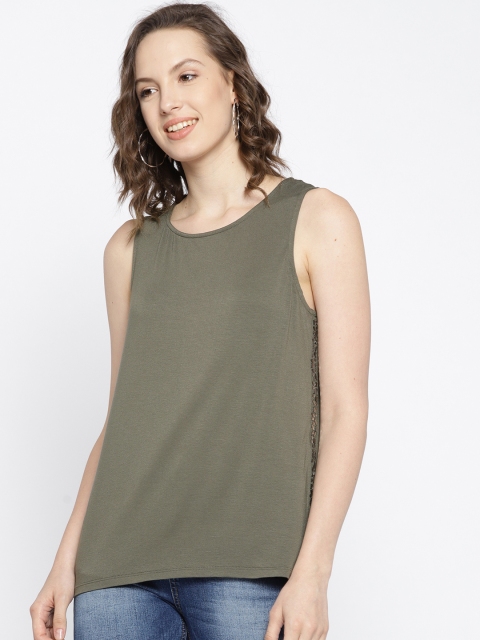 

OVS Women Olive Green Solid Top