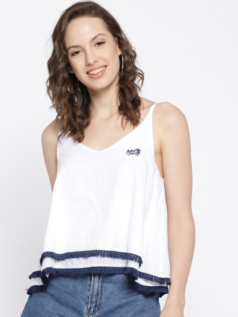 

OVS Women White Solid A-Line Top