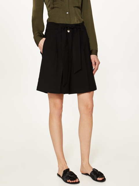 

OVS Women Black Solid Regular Fit Shorts
