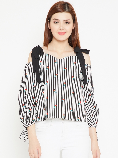 

OVS Women Black Striped Top