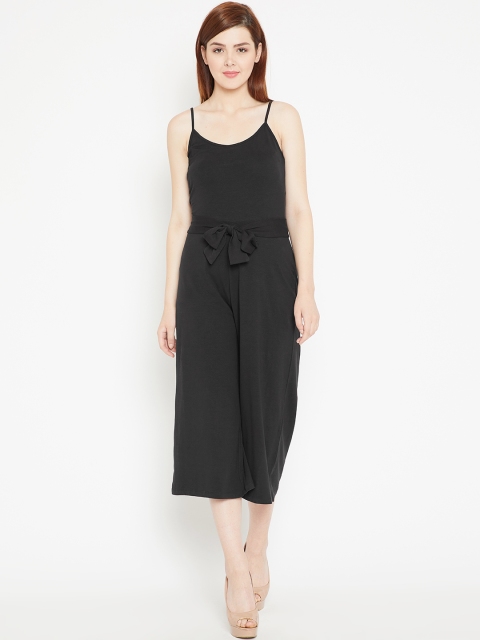 

OVS Black Solid Culotte Jumpsuit