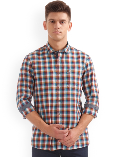 

Arrow Blue Jean Co. Men Multicoloured Slim Fit Checked Casual Shirt, Multi