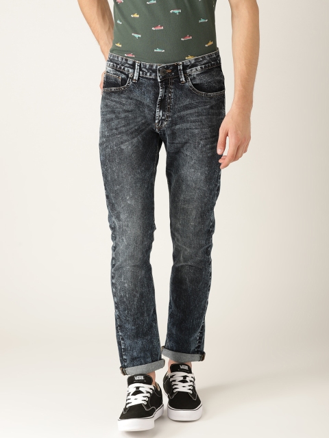 

United Colors of Benetton Men Navy Blue Skinny Fit Mid-Rise Clean Look Stretchable Jeans
