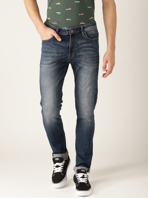 

United Colors of Benetton Men Navy Blue Skinny Fit Mid-Rise Clean Look Stretchable Jeans