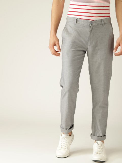 

United Colors of Benetton Grey Tapered Fit Regular Trousers