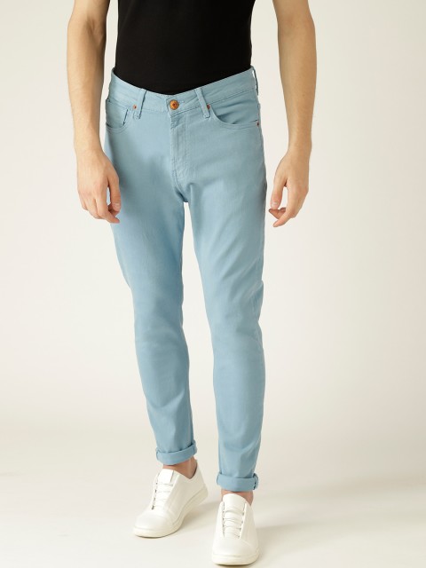 

United Colors of Benetton Men Blue Carrot Fit Mid-Rise Clean Look Stretchable Jeans