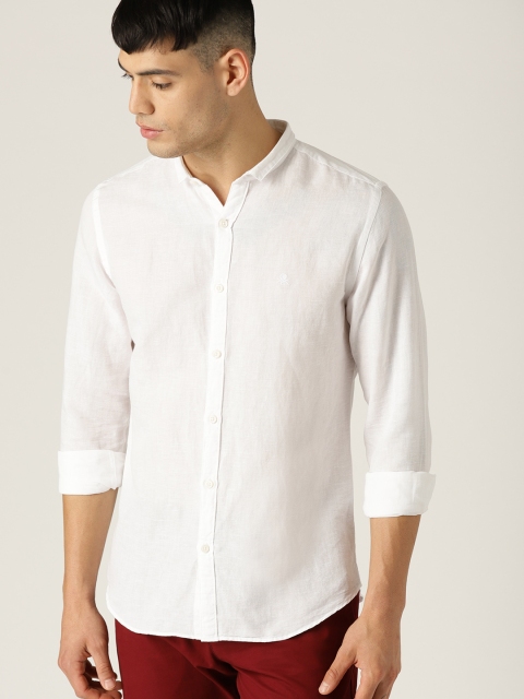 

United Colors of Benetton Men White Slim Fit Solid Casual Shirt