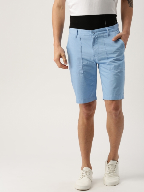 

United Colors of Benetton Men Blue Solid Slim Fit Regular Shorts