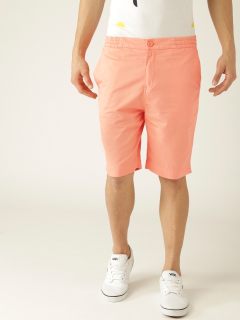 

United Colors of Benetton Men Coral Orange Regular Fit Shorts