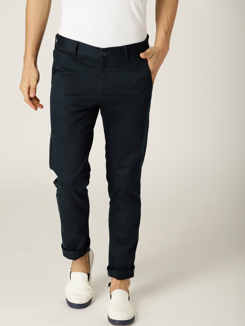 

United Colors of Benetton Men Navy Solid Trousers, Navy blue