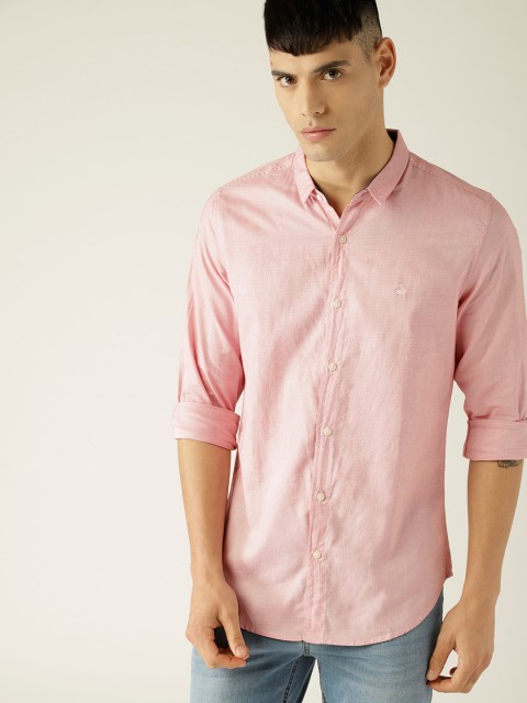 

United Colors of Benetton Men Pink Slim Fit Solid Casual Shirt
