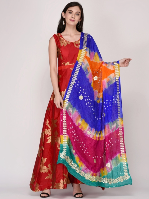 

Dupatta Bazaar Multicoloured & Gold-Toned Dyed Dupatta, Multi