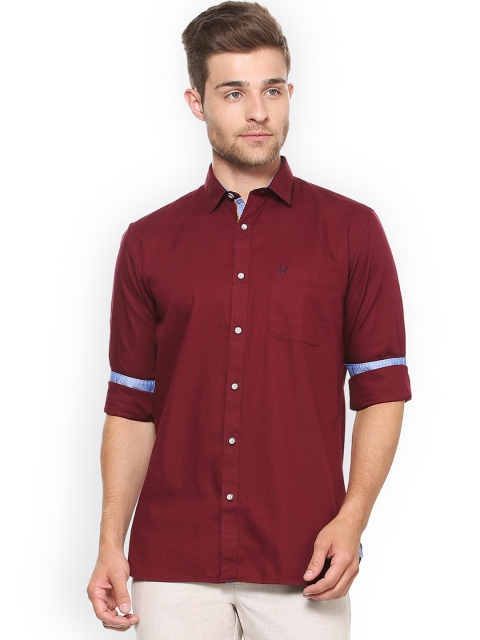 

Allen Solly Men Maroon Slim Fit Solid Casual Shirt