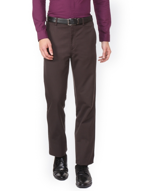 

Allen Solly Men Brown Regular Fit Solid Formal Trousers