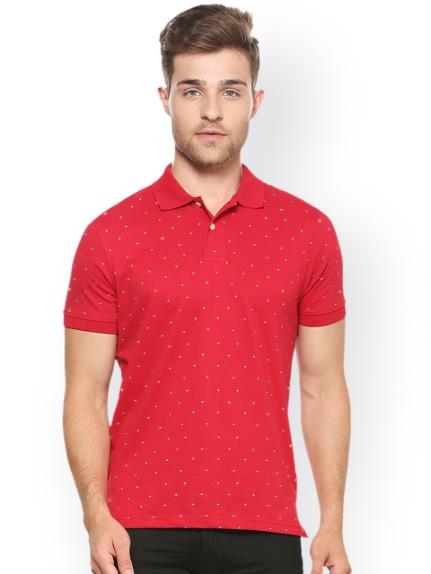 

Allen Solly Men Red Printed Polo Collar T-shirt