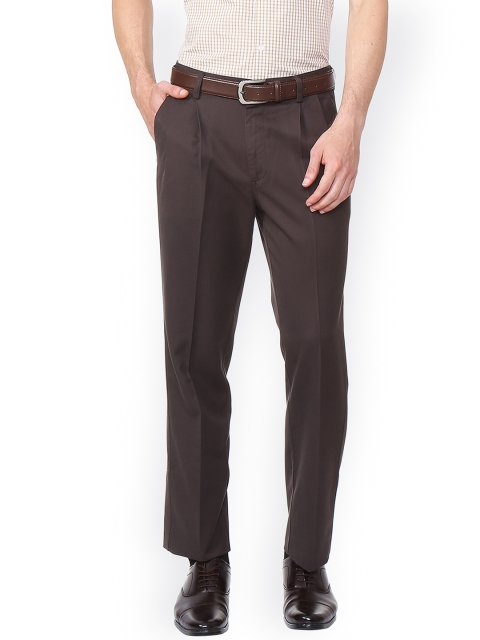 

Allen Solly Men Brown Regular Fit Solid Formal Trousers