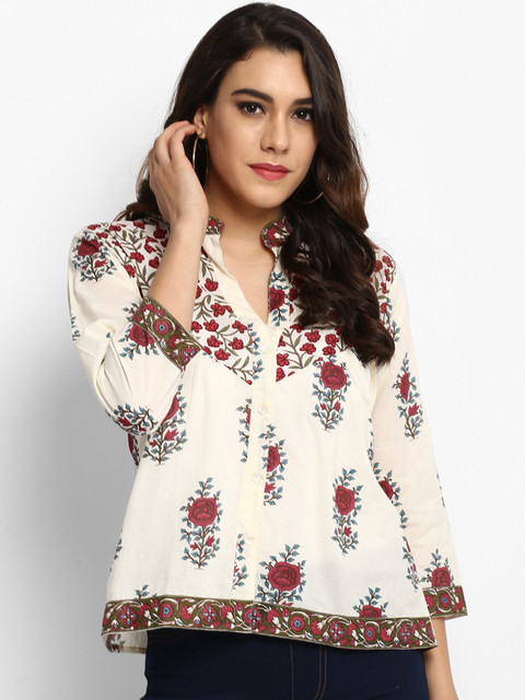

Bhama Couture Women Off-White Printed A-Line Top