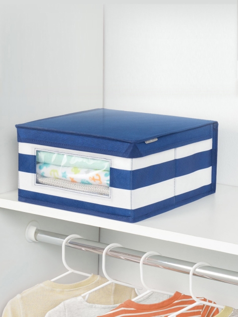 

INTERDESIGN Navy-Blue & White Striped Suit Organiser