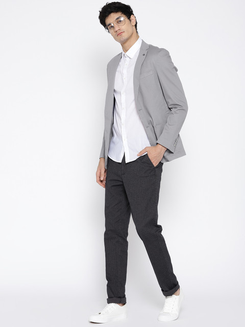 

OVS Grey Regular Fit Single-Breasted Smart Casual Blazer