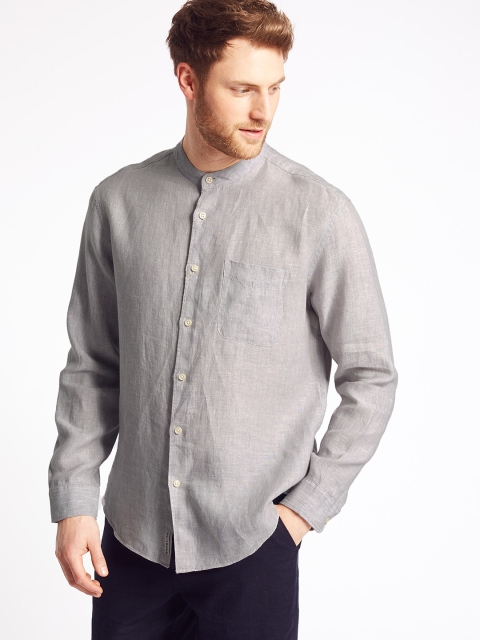 

Marks & Spencer Men Grey Regular Fit Linen Casual Shirt