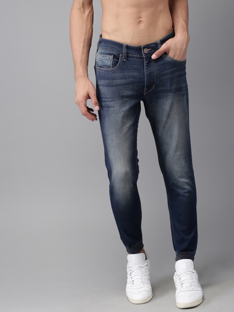 

HERE&NOW Men Blue Mid-Rise Clean Look Stretchable Jogger Jeans