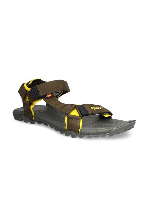 

Sparx Men Olive Green & Yellow Comfort Sandals
