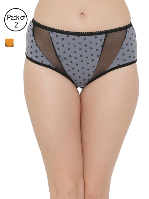 

Clovia Women Pack of 2 Hipster Briefs COMPNC391XXL, Mustard