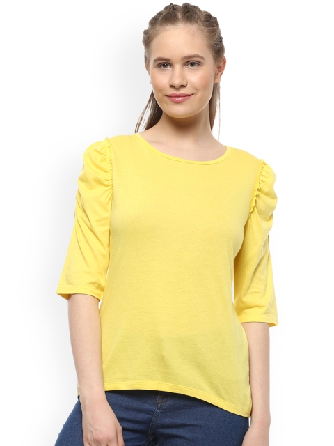 

People Women Yellow Solid Top