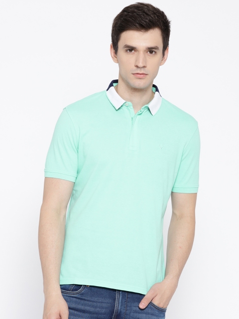 

Allen Solly Men Sea Green Solid Polo Collar T-shirt
