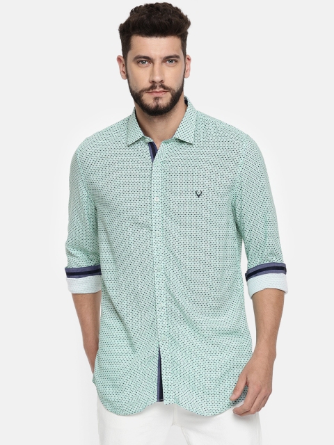 

Allen Solly Men Green & Navy Blue Regular Fit Printed Casual Shirt