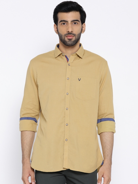 

Allen Solly Men Beige Sport Fit Solid Casual Shirt