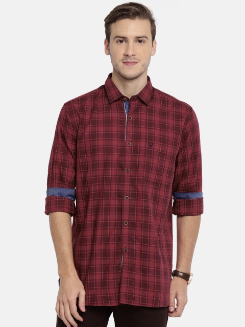 

Allen Solly Men Red Sport Regular Fit Checked Casual Shirt