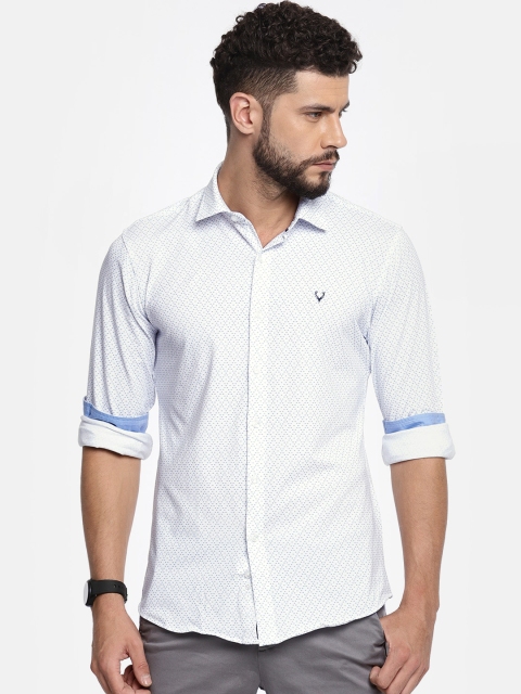 

Allen Solly Men White & Blue Slim Fit Printed Casual Shirt