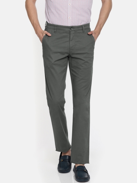 

Parx Men Grey Slim Fit Solid Regular Trousers
