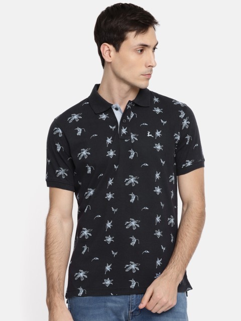 

Parx Men Navy Blue Printed Polo Collar T-shirt