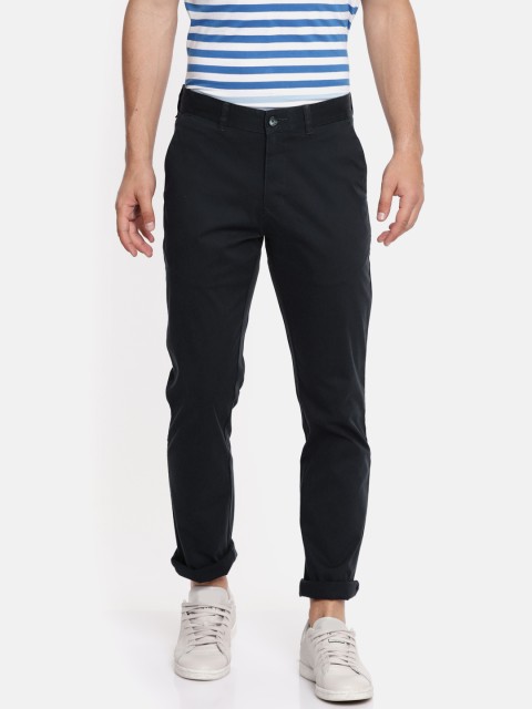 

Parx Men Navy Blue Slim Fit Solid Regular Trousers