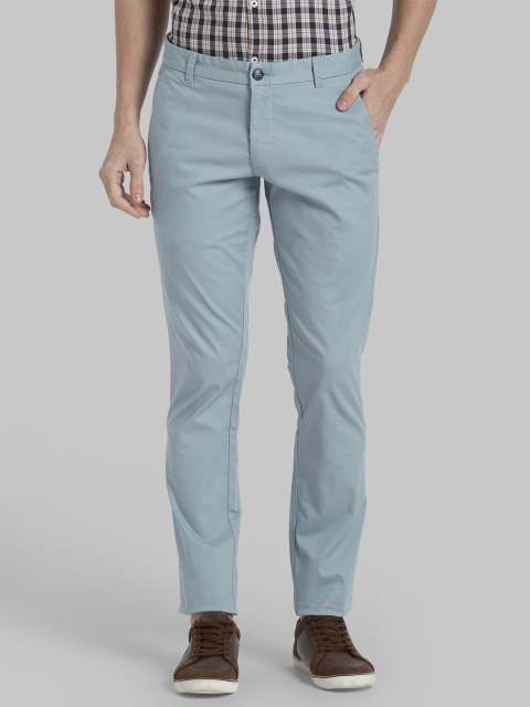 

Parx Men Blue Slim Fit Self Design Chinos