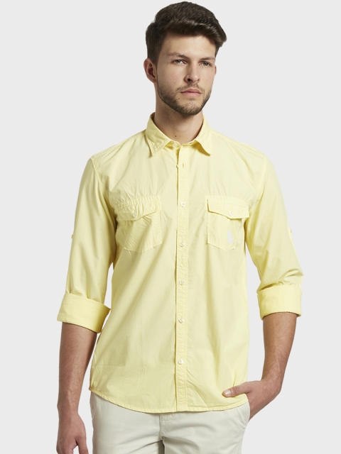 

Parx Men Yellow Slim Fit Solid Casual Shirt