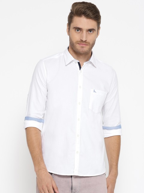 

Parx Men White Slim Fit Solid Casual Shirt