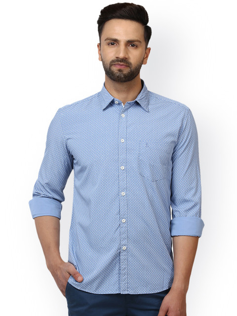 

Parx Men Blue Slim Fit Printed Casual Shirt