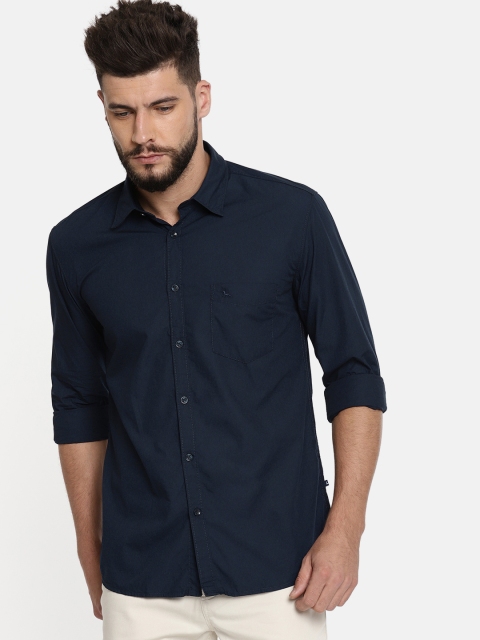 

Parx Men Navy Blue Slim Fit Solid Casual Shirt